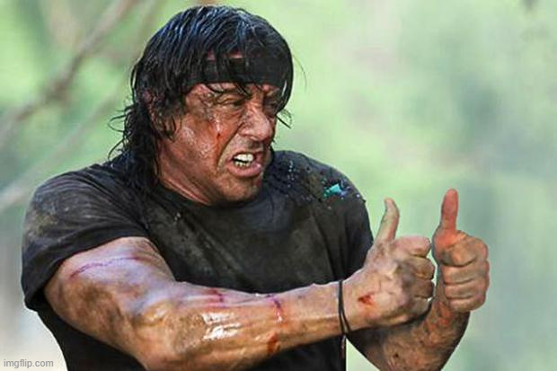 rambo thumbs-up